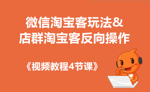 《微信淘宝客玩法与店群淘宝客反向操作》+《全套课件教程》