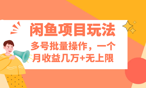 闲鱼项目玩法实战班线上第十期，多号批量操作，一个月收益几万+无上限