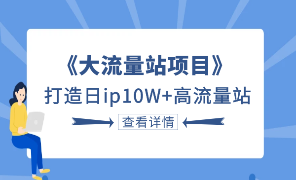 《大流量站项目1.0+2.0》打造日ip10W+高流量站，前期很累后期躺赚