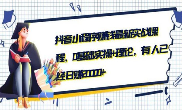 抖音小程序赚钱最新实战课程，0基础,实操+理论，有人已经日赚20000+