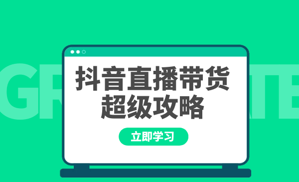 抖音直播带货超级攻略：抖音直播带货的详细玩法，小店运营、付费投放等